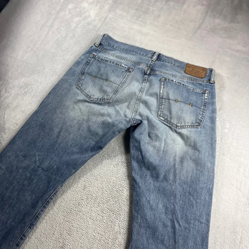 Polo Ralph Lauren Hampton Straight Jeans Mens 32x32 Light Wash Blue Denim RL